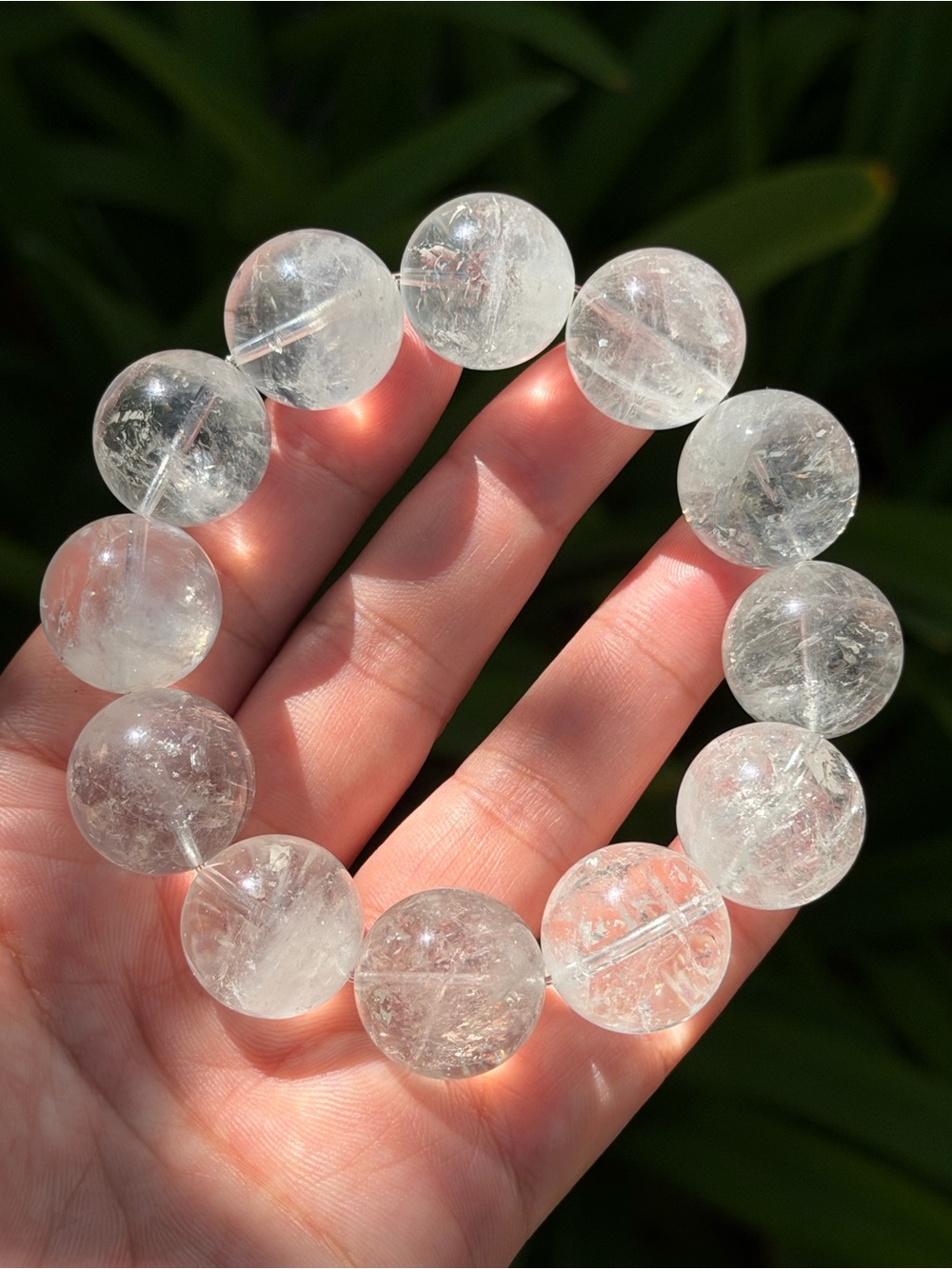 18mm super chunky rainbow clear quartz bracelet 1658